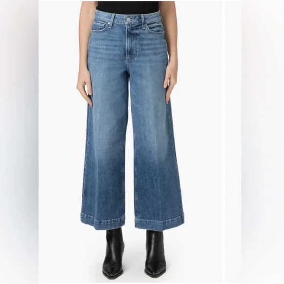 Paige Women’s Harper Ankle Jeans sz 32 Wide Leg - Picture 1 of 8
